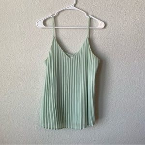 A NEW DAY Light Sage Green Pleated Tank Top size Medium